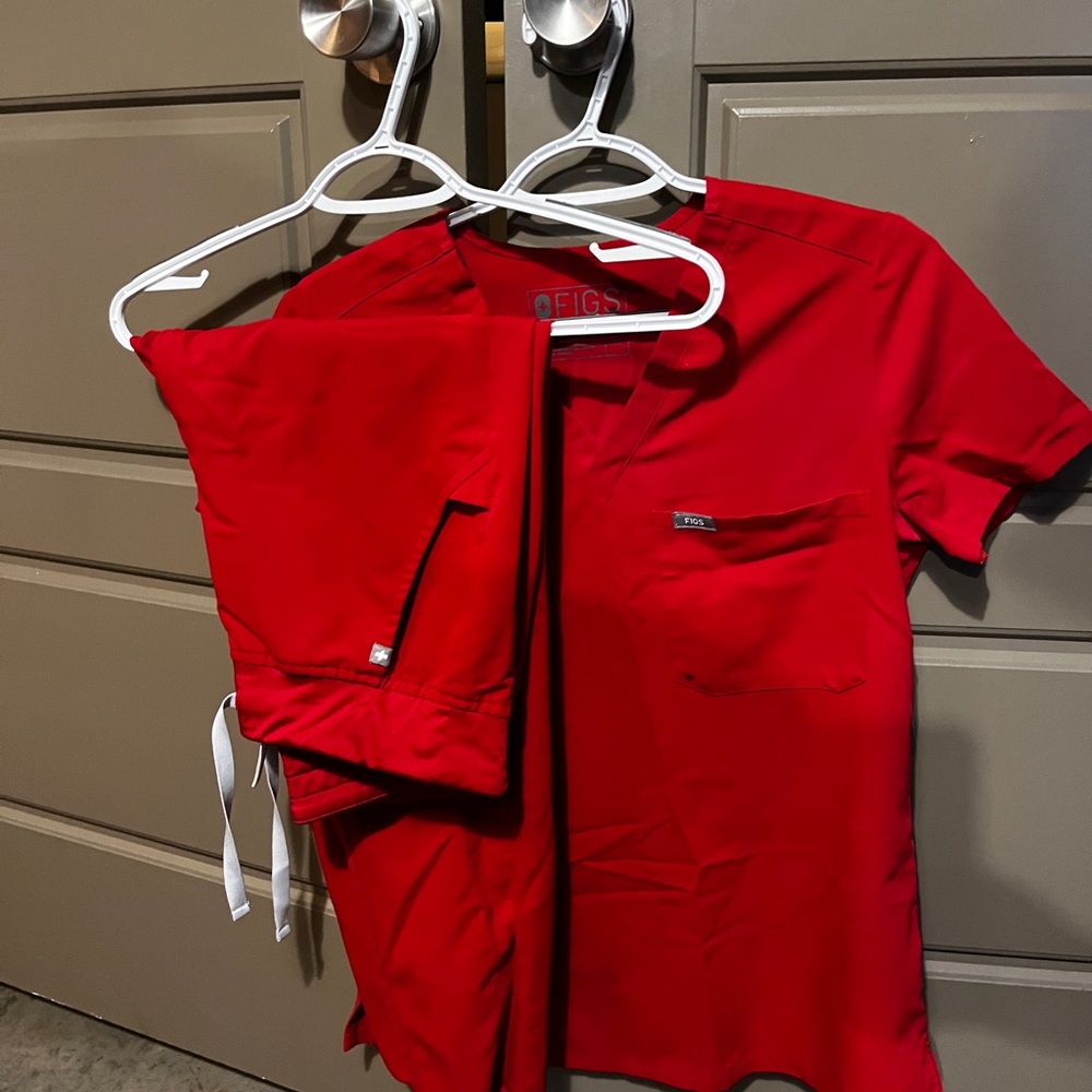 Red Scrub Set